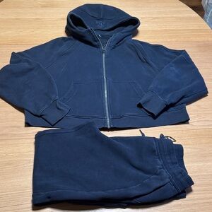 Navy Blue Hoodie and Sweatpants Set